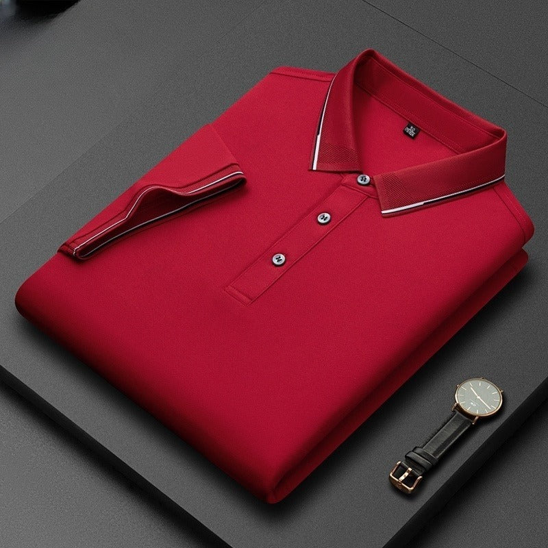 Light Business Silk Men's Short-sleeved T-shirt