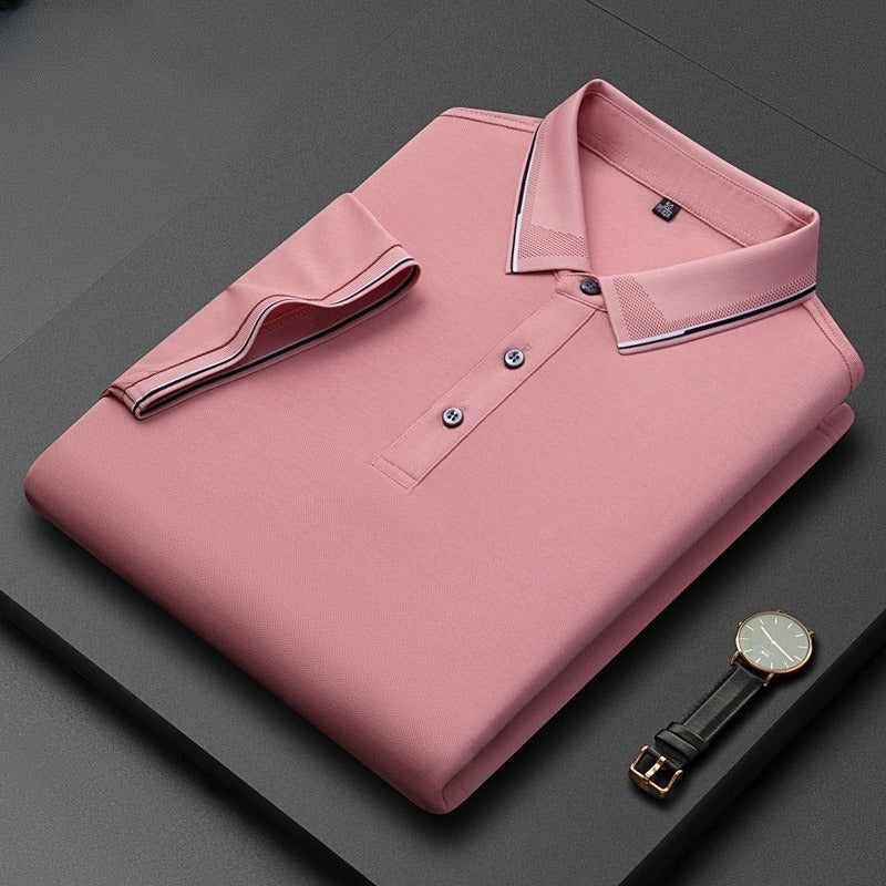 Light Business Silk Men's Short-sleeved T-shirt
