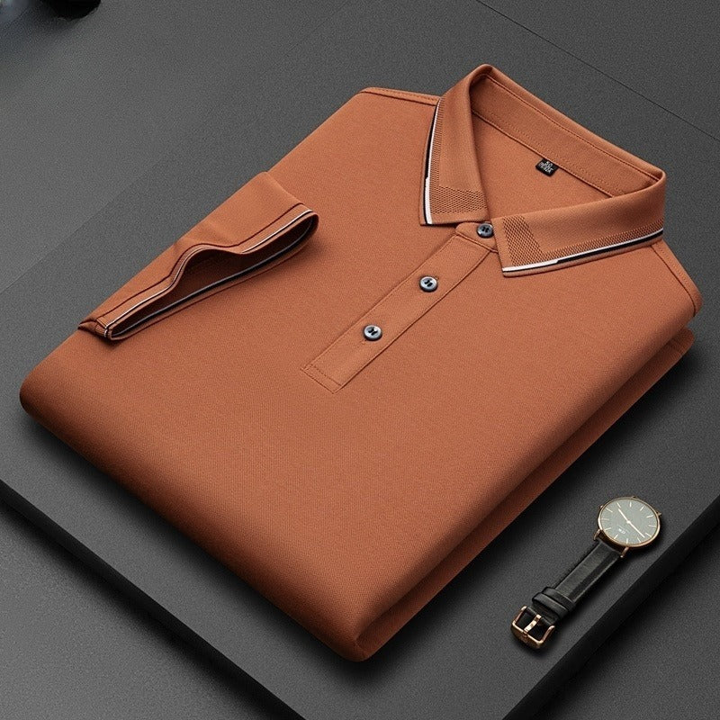 Light Business Silk Men's Short-sleeved T-shirt