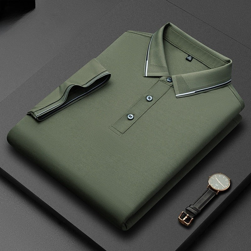 Light Business Silk Men's Short-sleeved T-shirt