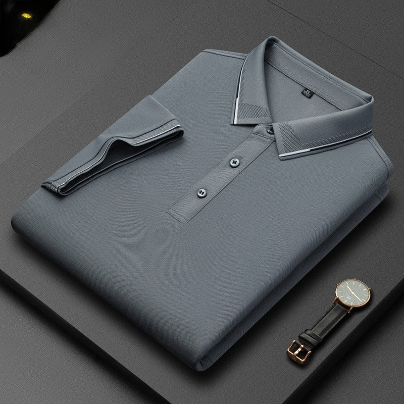 Light Business Silk Men's Short-sleeved T-shirt