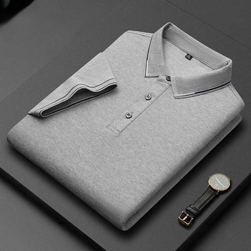 Light Business Silk Men's Short-sleeved T-shirt