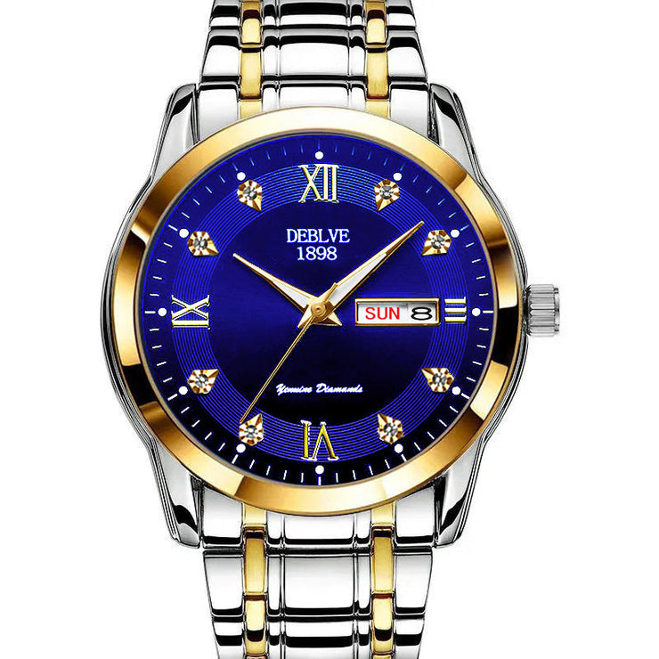 Fashion Alloy Steel Belt Waterproof Luminous Men&